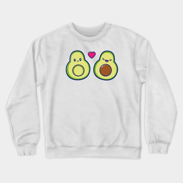 Cute Couple Avocado Cartoon Crewneck Sweatshirt by Catalyst Labs